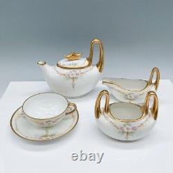 5 Pieces matching Pickard Fine China Tea Pot, Cup & Saucer, Creamer & Sugar