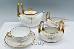 5 Pieces matching Pickard Fine China Tea Pot, Cup & Saucer, Creamer & Sugar