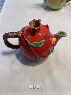 6 Different Makers Floral Fruit Shaped Decorative Teapots