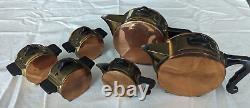 6 MBC Copper Tea Pot Teapot Set Circular Round Kettle Sugar Milk Japan Coffee