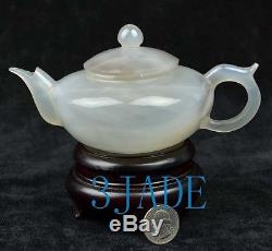 6 Natural Agate / Chalcedony Teapot / Tea Pot Statue / Carving / Sculpture