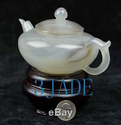 6 Natural Agate / Chalcedony Teapot / Tea Pot Statue / Carving / Sculpture