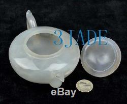 6 Natural Agate / Chalcedony Teapot / Tea Pot Statue / Carving / Sculpture