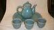 6 Piece Tea Set From Siam Celadon Wood Ash Glaze, Tea Pot, Lid, Tray, 3 Cups