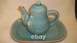 6 Piece Tea Set from Siam Celadon Wood Ash Glaze, Tea Pot, Lid, Tray, 3 Cups
