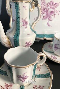 6 pcs. ANTIQUE 18THC MENNECY PORCELAIN Tea Set Teapot Cup Tray Sevres Era