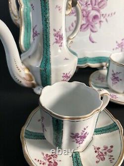 6 pcs. ANTIQUE 18THC MENNECY PORCELAIN Tea Set Teapot Cup Tray Sevres Era