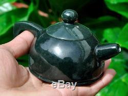 6pcs Natural Nephrite Jade Teaset / Tea Sets Teapot Cups Carving / Sculpture