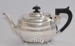 797g 3 Piece Sterling Silver Tea Set Tea Pot, Creamer & Sugar Chester 1928