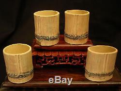 7 3/4 D Artist Chinese Zi Sha Tea Pot & Cups & Tray Tea Cermony Set