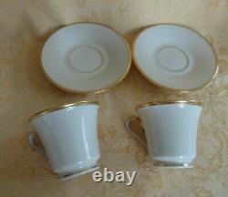 7 Pcs Lenox Eternal Dimension Collection Tea Set Teapot, Plates, Cups & Sauces