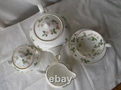 7pc Wedgwood WILD STRAWBERRY Teapot with Sugar & Creamer Set tea Cup Saucer