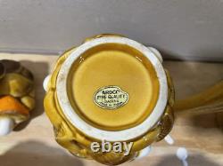 8 Piece Vintage Mushroom Tea Pot Set 1970's Ardco Japan Mid Century Kitchen