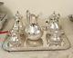 900 Silver 6 Pc. Tea Set, Includes 2 Pots Water Pitcher Sugar-creamer And Tray