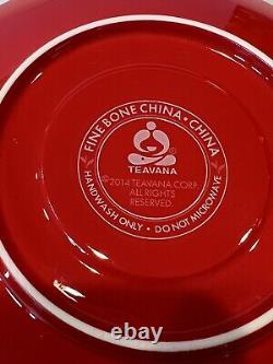 9 Pc Teavana Exclusive Collection Teapot Set Ruby & Gold Filigree Bone China