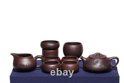 9pcs yixing zisha handmade carved shipiao pot master tea cup pitcher Tea Pot Set