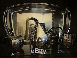 ALESSI tea / coffee set by Oscar Tusquets with tray-excellent cond never used