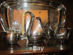 ALESSI tea / coffee set by Oscar Tusquets with tray-excellent cond never used