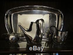 ALESSI tea / coffee set by Oscar Tusquets with tray-excellent cond never used