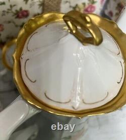 ALT Tirschenreuth 1838 Baronesse Hand Pntd/Signed 8 Piece Coffee/Tea Set EUC NF