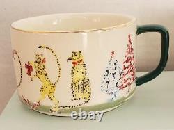 ANTHROPOLOGIE Christmas TEA FOR TWO Garrod Tis the Season Tea Pot Teacups NEW
