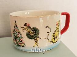 ANTHROPOLOGIE Christmas TEA FOR TWO Garrod Tis the Season Tea Pot Teacups NEW