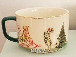 ANTHROPOLOGIE Christmas TEA FOR TWO Garrod Tis the Season Tea Pot Teacups NEW