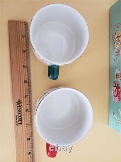 ANTHROPOLOGIE Christmas TEA FOR TWO Garrod Tis the Season Tea Pot Teacups NEW