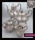 Antique 1890s French Full Sterling Silver Tea & Coffee Pot Set 4 Pc Napoleon Iii