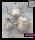 Antique 1890s French Full Sterling Silver Tea Pot Set 3 Pc Napoleon Iii Style