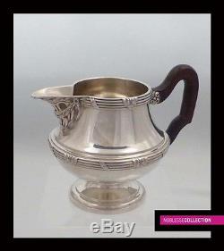 ANTIQUE 1900s FRENCH STERLING SILVER TEA & COFFEE POT SET 4 pc Neoclassical st