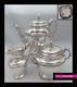 Antique 1900s French Sterling Silver & Vermeil Tea Pot Set 3 Pc Neoclassical St