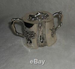 ANTIQUE CHINESE EXPORT SILVER TEAPOT OR COFFEE SET Signed ZEE WOO 812 Grams