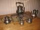 Antique German Wmf Art Nouveau Silver Plate Eight Piece Tilting Tea Coffee Set