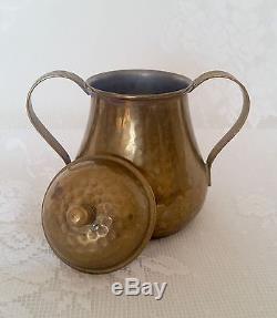 Antique Judaica Nyc Lower East Side Hand Planished Hammered Tea Set Coffee Pot