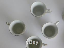 ANTIQUE LIMOGES TEA / COFFEE SET, POT & 4 CUPS, 4 Saucers Sugar Bowl, Milk Cup