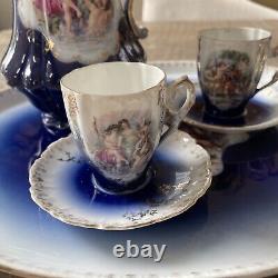 ANTIQUE ROYAL BAVARIAN PMB Set Tray COFFEE / TEA POT and Cups