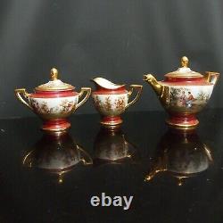 ANTIQUE Royal Vienna Tea set Teapot Sugar Creamer decorated by Ackermann& Fritze