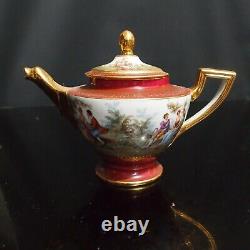 ANTIQUE Royal Vienna Tea set Teapot Sugar Creamer decorated by Ackermann& Fritze