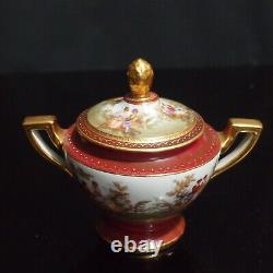 ANTIQUE Royal Vienna Tea set Teapot Sugar Creamer decorated by Ackermann& Fritze