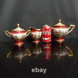 ANTIQUE Royal Vienna Tea set Teapot Sugar Creamer decorated by Ackermann& Fritze