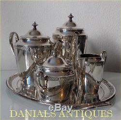 Antique Superb Art Nouveau Wmf Silver Plated Five Piece Tea Set. 1900's