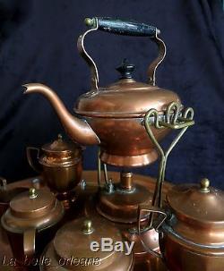 Antique Very Complete Jos Heinrichs Pure Copper Tea/ Coffee Set