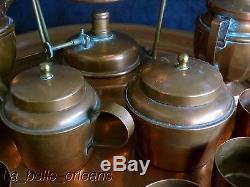 Antique Very Complete Jos Heinrichs Pure Copper Tea/ Coffee Set