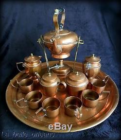 Antique Very Complete Jos Heinrichs Pure Copper Tea/ Coffee Set