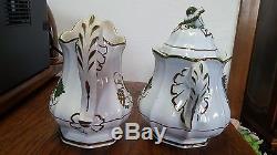Ant. Ironstone Sugar Bowl/ Creamer Tea Berry/tea Leaf, Limoes/clementson, 1860, Rare