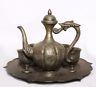 A Set Of Rare Old Antique Chinese Bronze Tea Wares With Teapot Cups Plate Us154