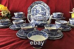 A Tea Set Spode Italian 8 Trios A Cake Plate A Tea Pot And a Sugar Bowl