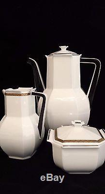 A beautiful Bernardaud & Co. (B&Co.) Prince Noir Limoges Tea or Coffee Set