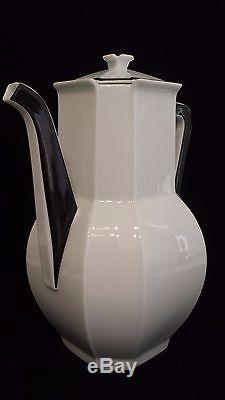 A beautiful Bernardaud & Co. (B&Co.) Prince Noir Limoges Tea or Coffee Set